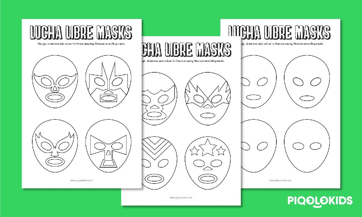 Design Mexican Wrestling Masks Creative Printable Worksheets For Kids Design Mexican Wrestling Masks Creative Printable Worksheets For Kids