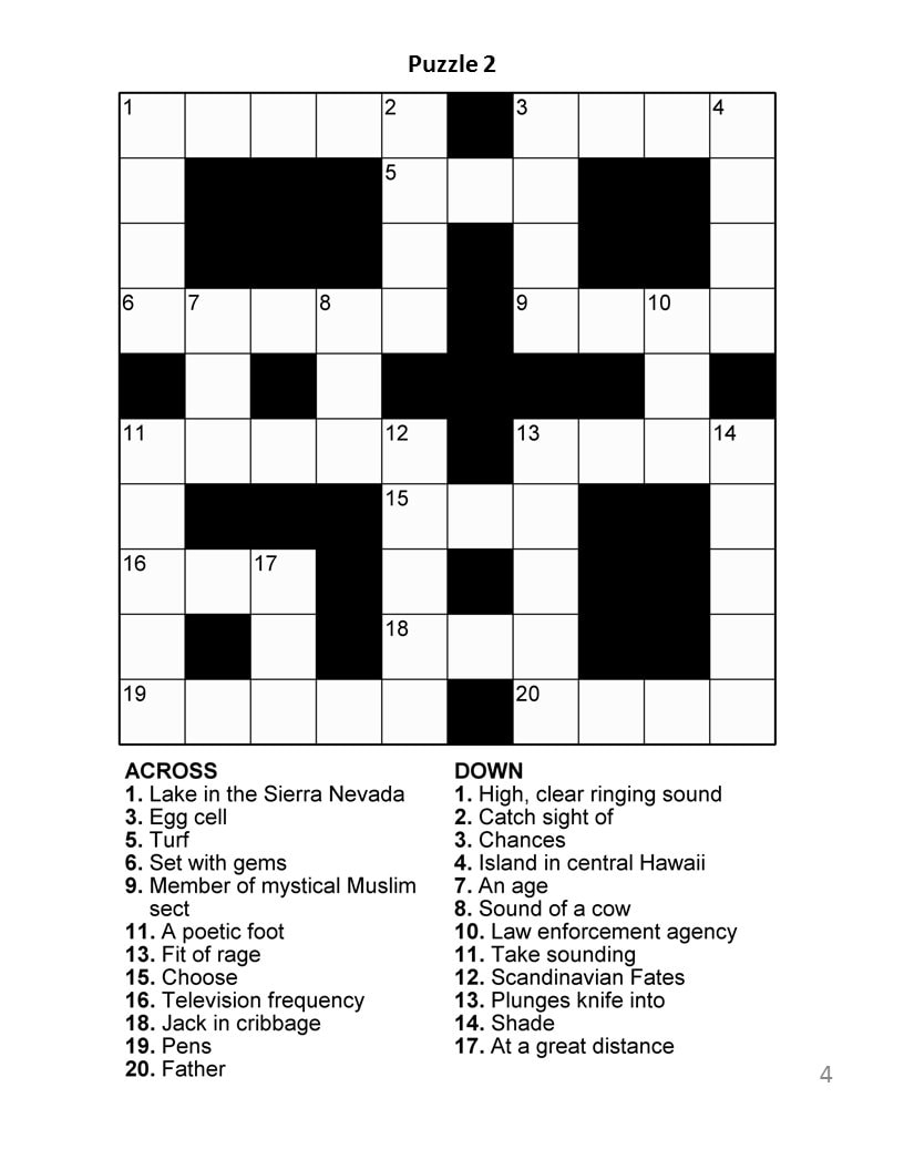 Digital Download 100 Printable Crossword Puzzles For Adults Fun Activities Book For Seniors Large Print Easy To Read Games With Solutions Etsy Israel