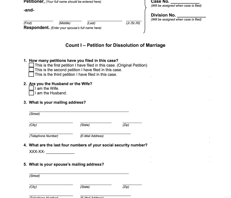 Divorce Papers Missouri Fill Out Sign Online DocHub