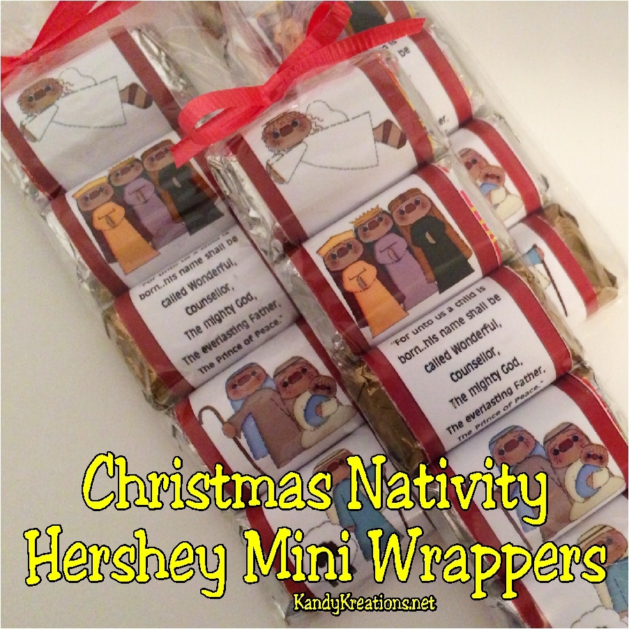 DIY Party Mom Christmas Nativity Hershey Mini Candy Bar Wrapper Printable