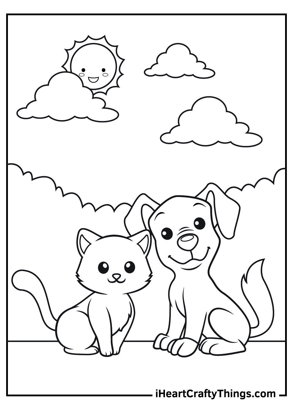 Dog And Cat Coloring Pages Dog And Cat Coloring Pages