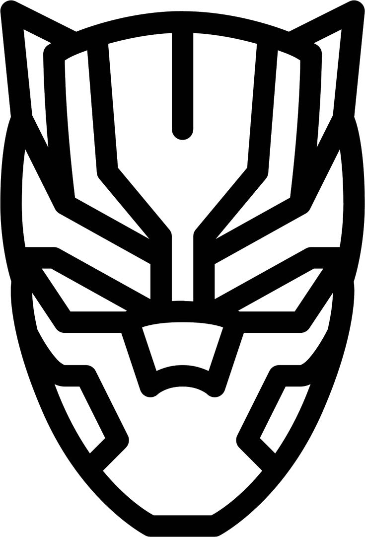 Download HD Black Panther Logo Black Panther Mask Outline Transparent PNG Image NicePNG