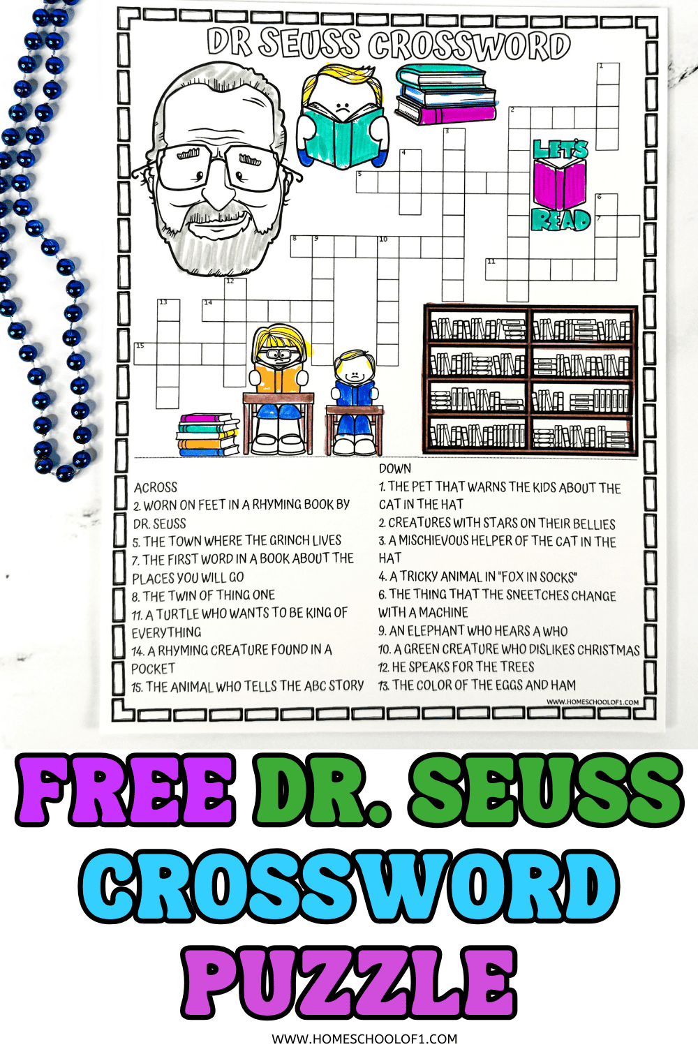 Dr Seuss Crossword Puzzle Free Printable 