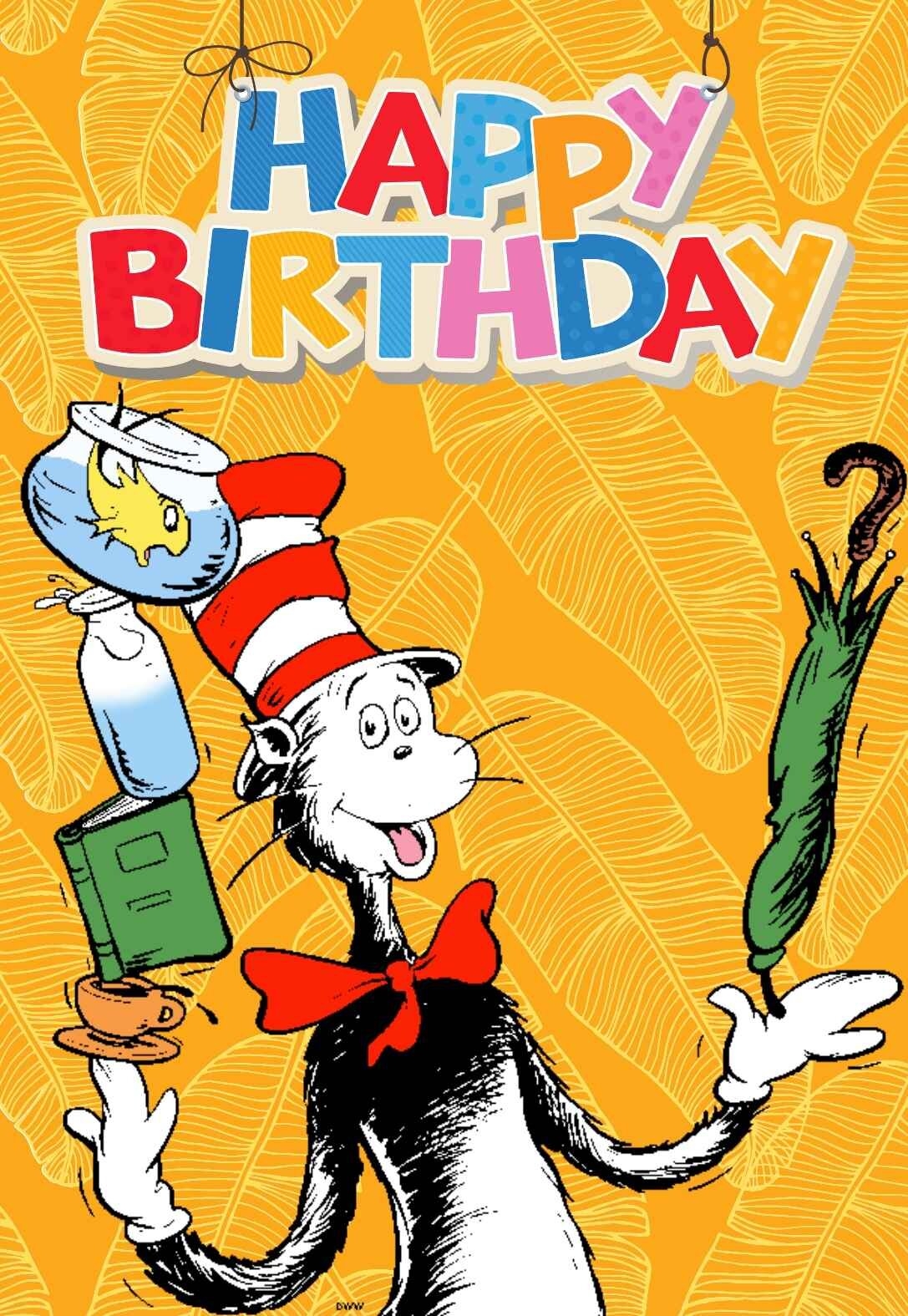 Dr Seuss Printable Birthday Cards free PRINTBIRTHDAY CARDS
