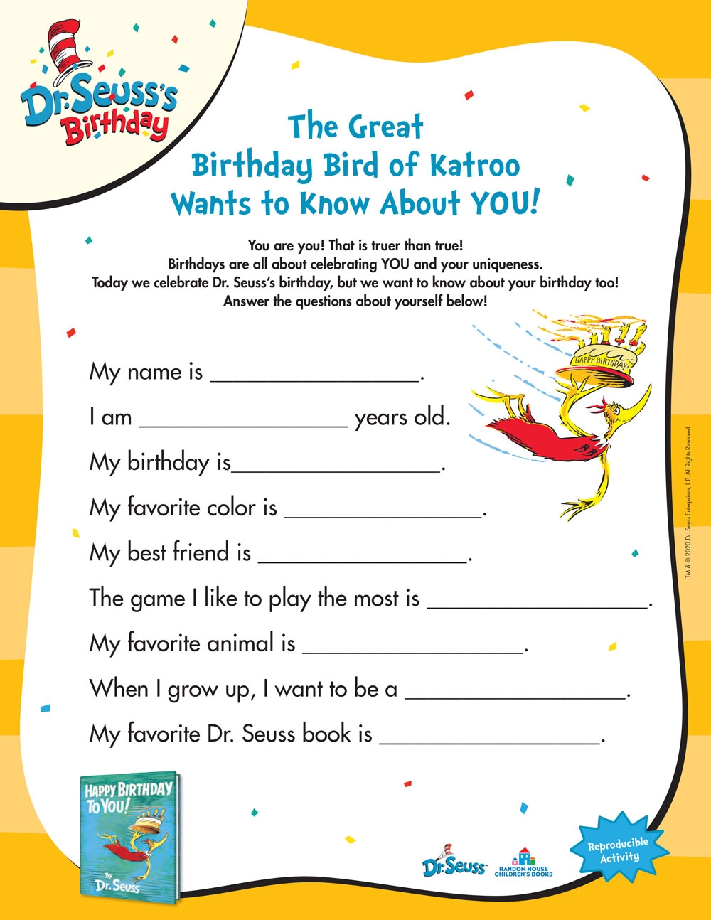 Free Dr Seuss Birthday Printables