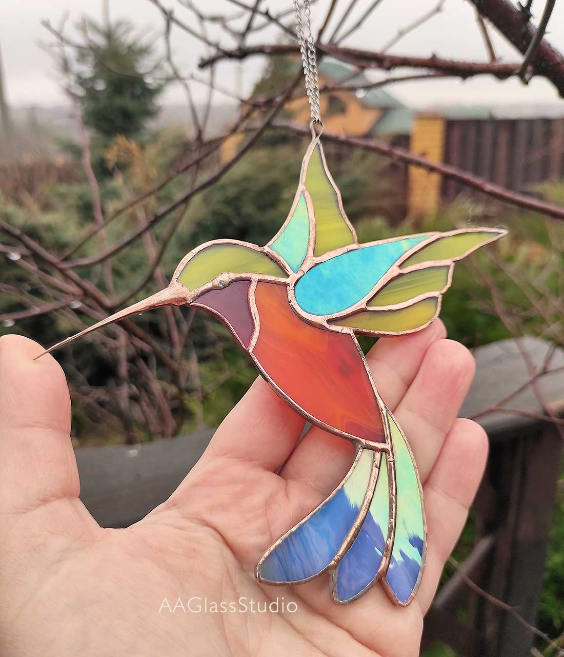 Easy Hummingbird Stained Glass Pattern For Beginners 3 AAGlassStudio