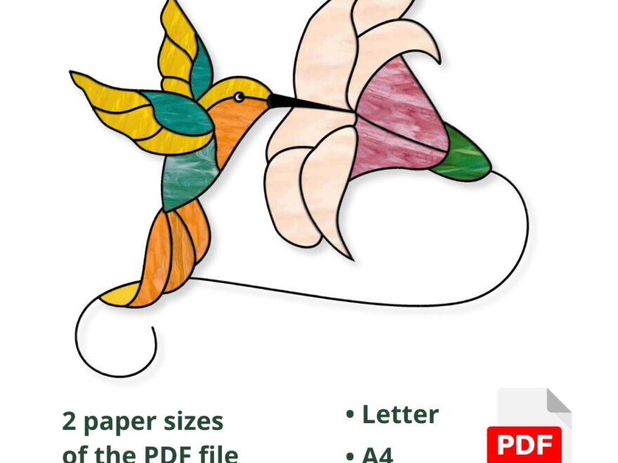 Easy Hummingbird Stained Glass Pattern For Beginners 3 AAGlassStudio