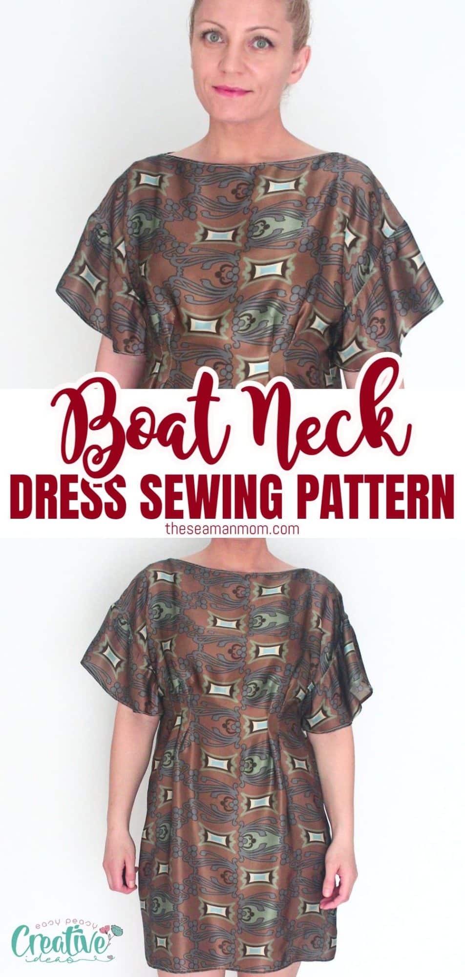 Easy Stylish Boat Neck Dress Pattern Easy Peasy Creative Ideas