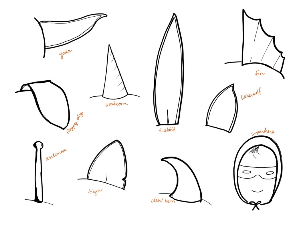 Printable Paper Pattern Halloween Wolf Ears Printable Paper Pattern Halloween Wolf Ears