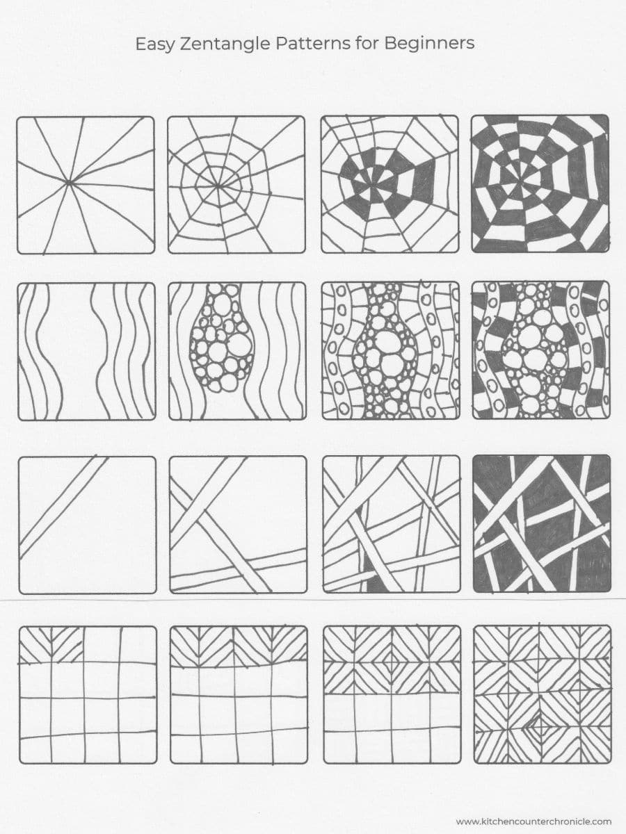 Easy Zentangle Patterns For Beginners And Kids Easy Zentangle Patterns For Beginners And Kids