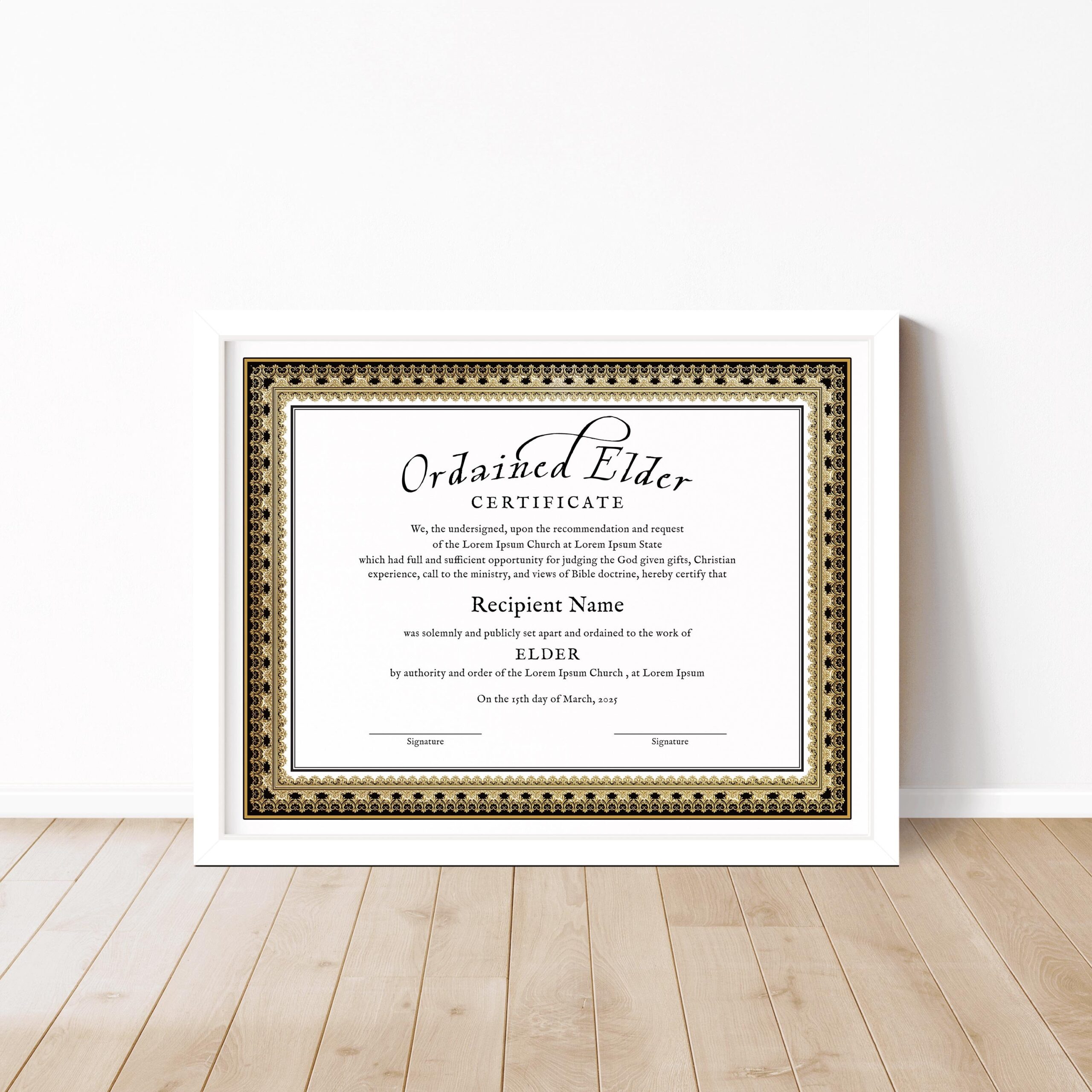 Free Printable Elder Certificate Of Ordination