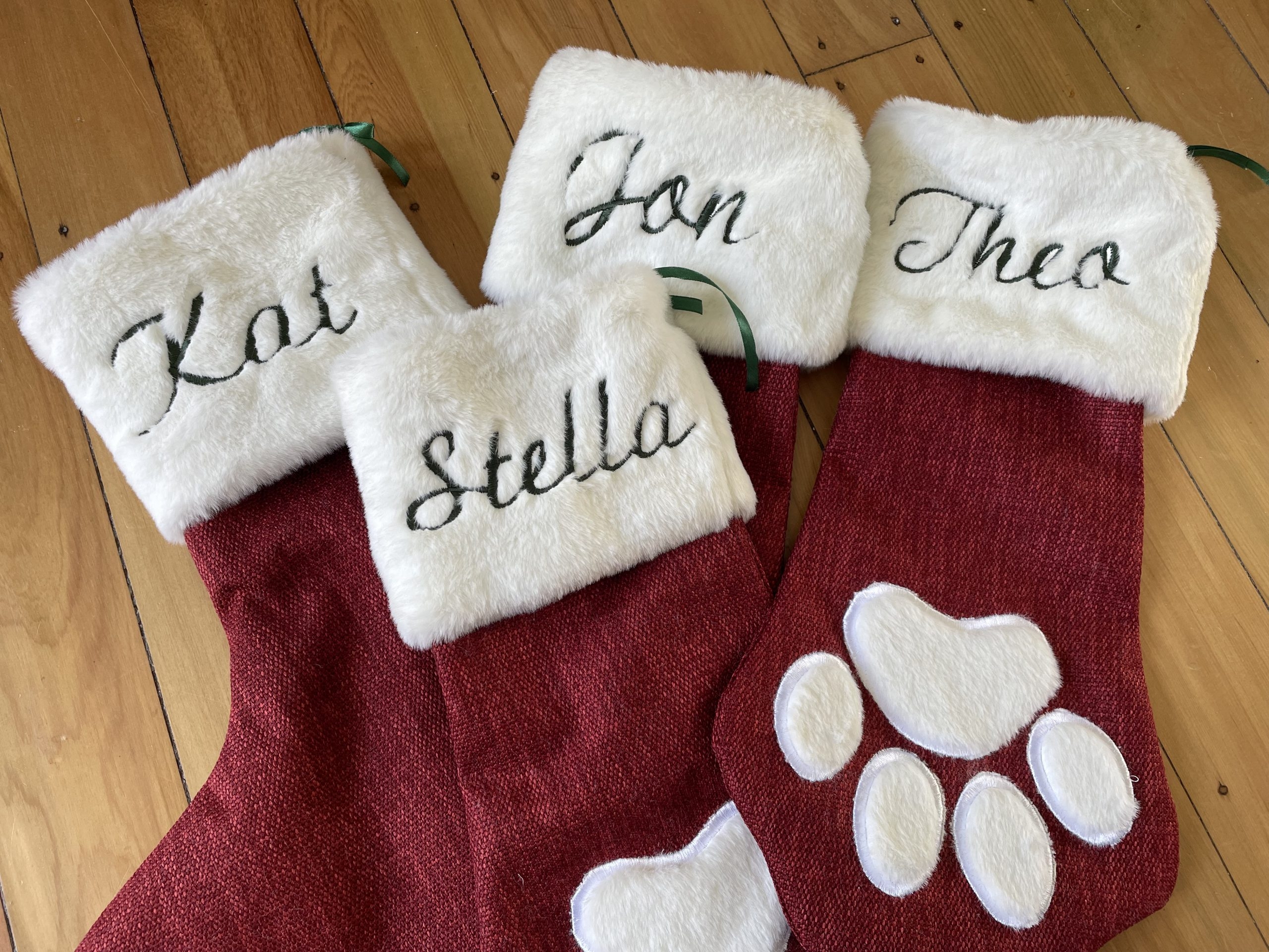 Embroidered Christmas Stockings For Pets And People Embroidered Christmas Stockings For Pets And People