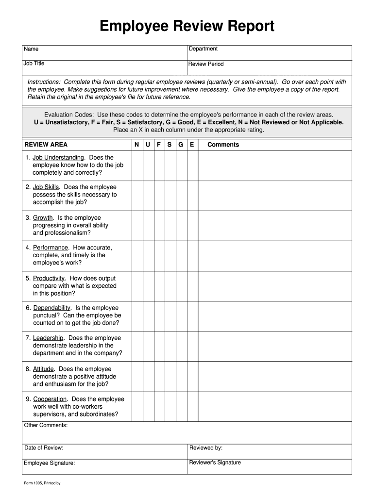 Employee Evaluation Form Template Fill Online Printable Fillable Blank PdfFiller