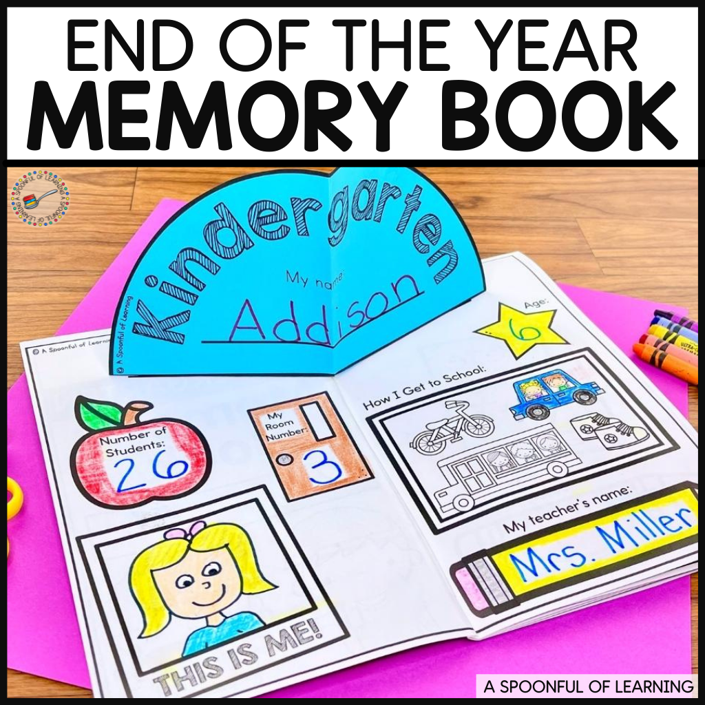 Free Kindergarten End Of Year Memory Book Printables