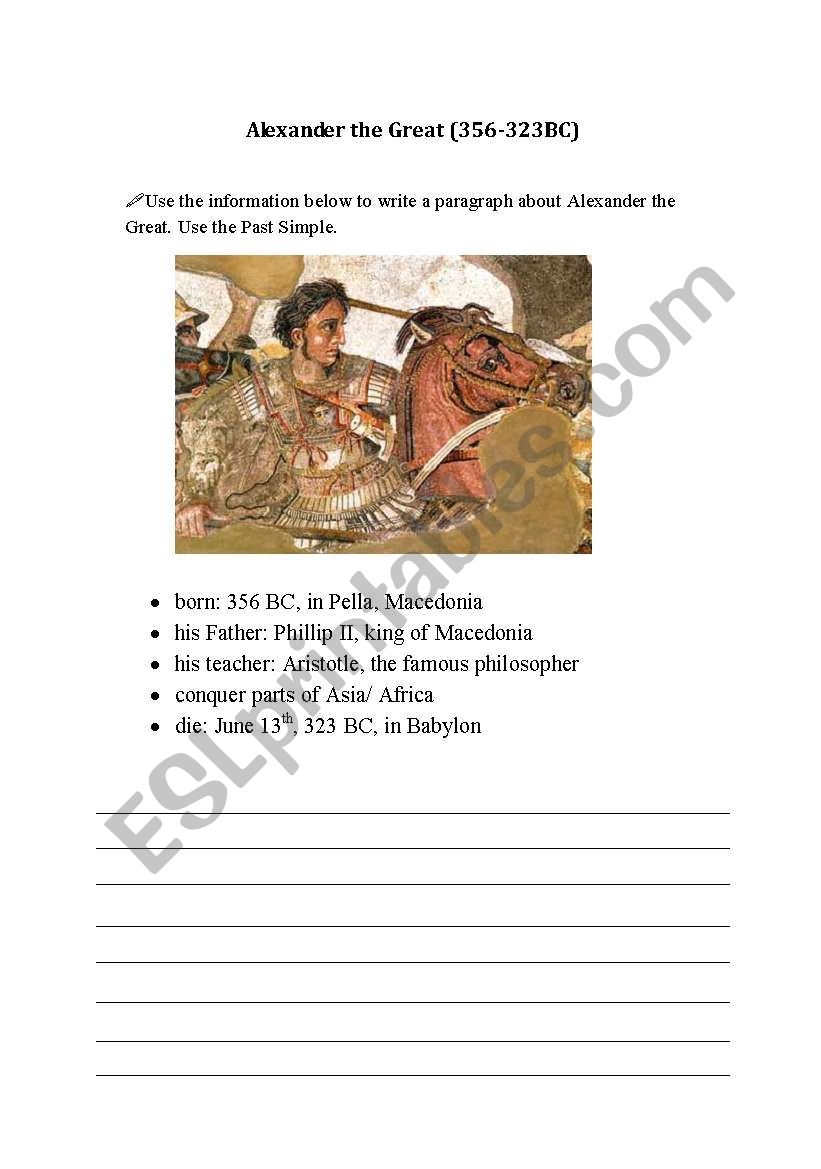 English Worksheets Alexander The Great