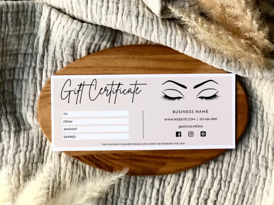 Eyelash Gift Certificate Template Printable Boho Gift Card Editable Small Business Gift Voucher Lash Extensions Coupon Salon Certificate Etsy