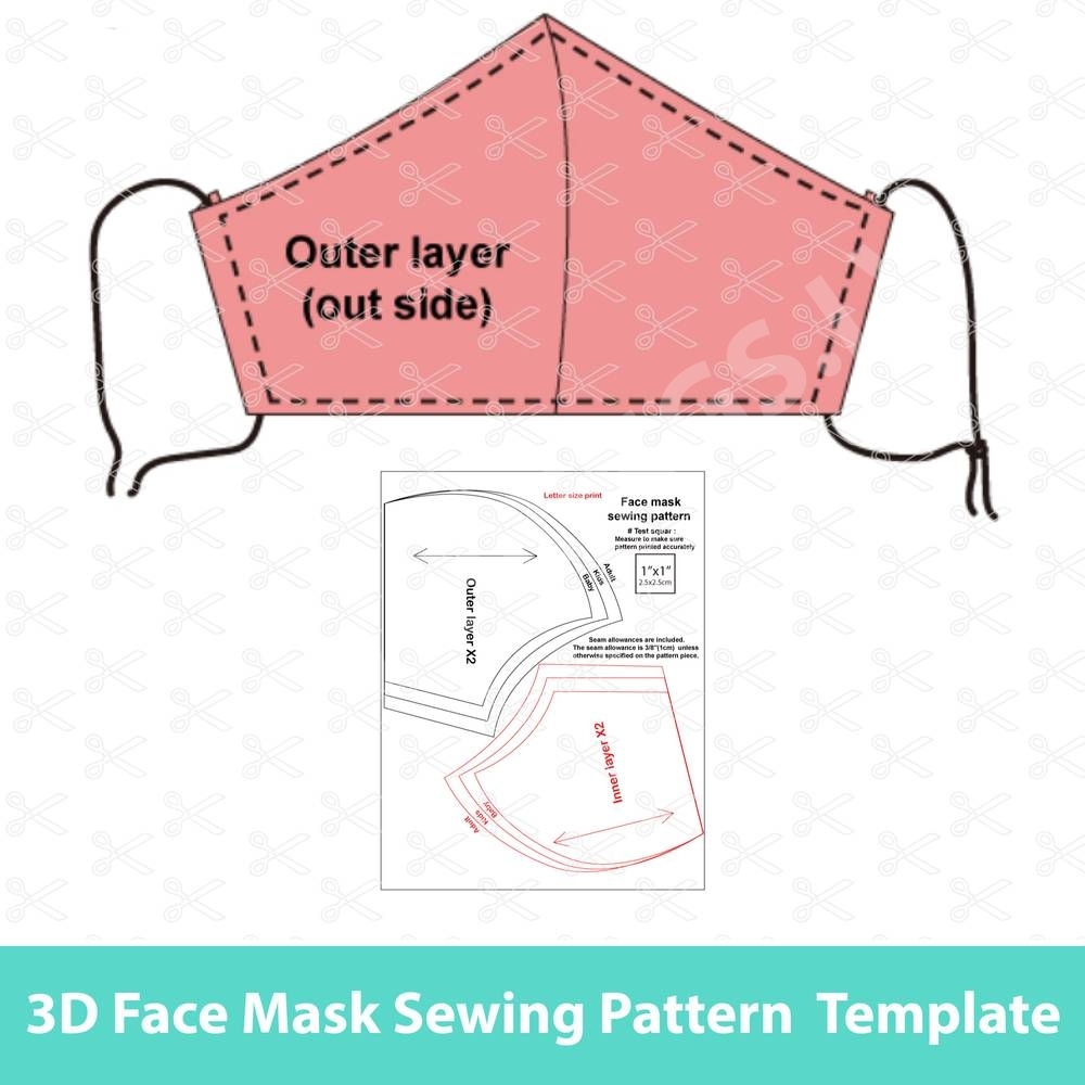 Printable Face Mask Pattern With Filter Printable Face Mask Pattern With Filter