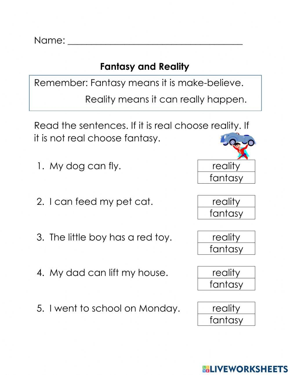 Fantasy And Reality Activity Live Worksheets Worksheets Library Fantasy And Reality Activity Live Worksheets Worksheets Library