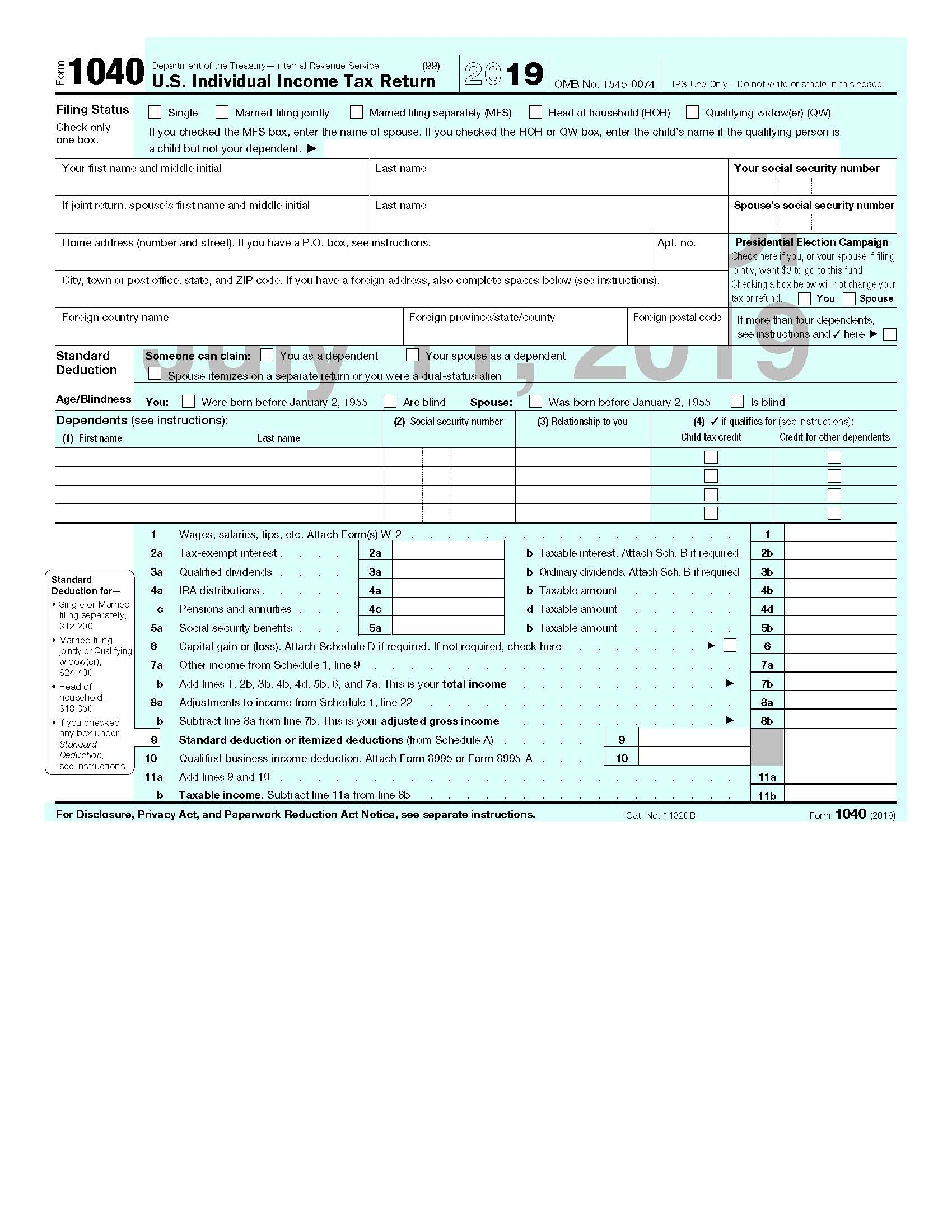 Tax For 1040 Printable Tax For 1040 Printable