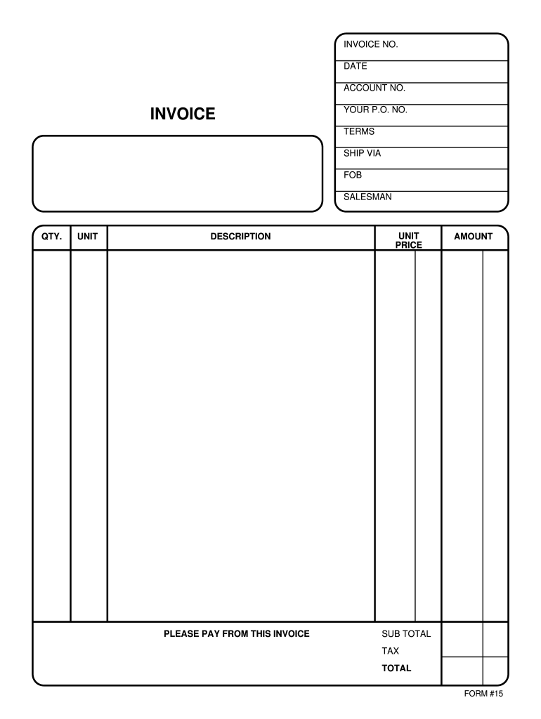 Printable Blank Form For Invoice