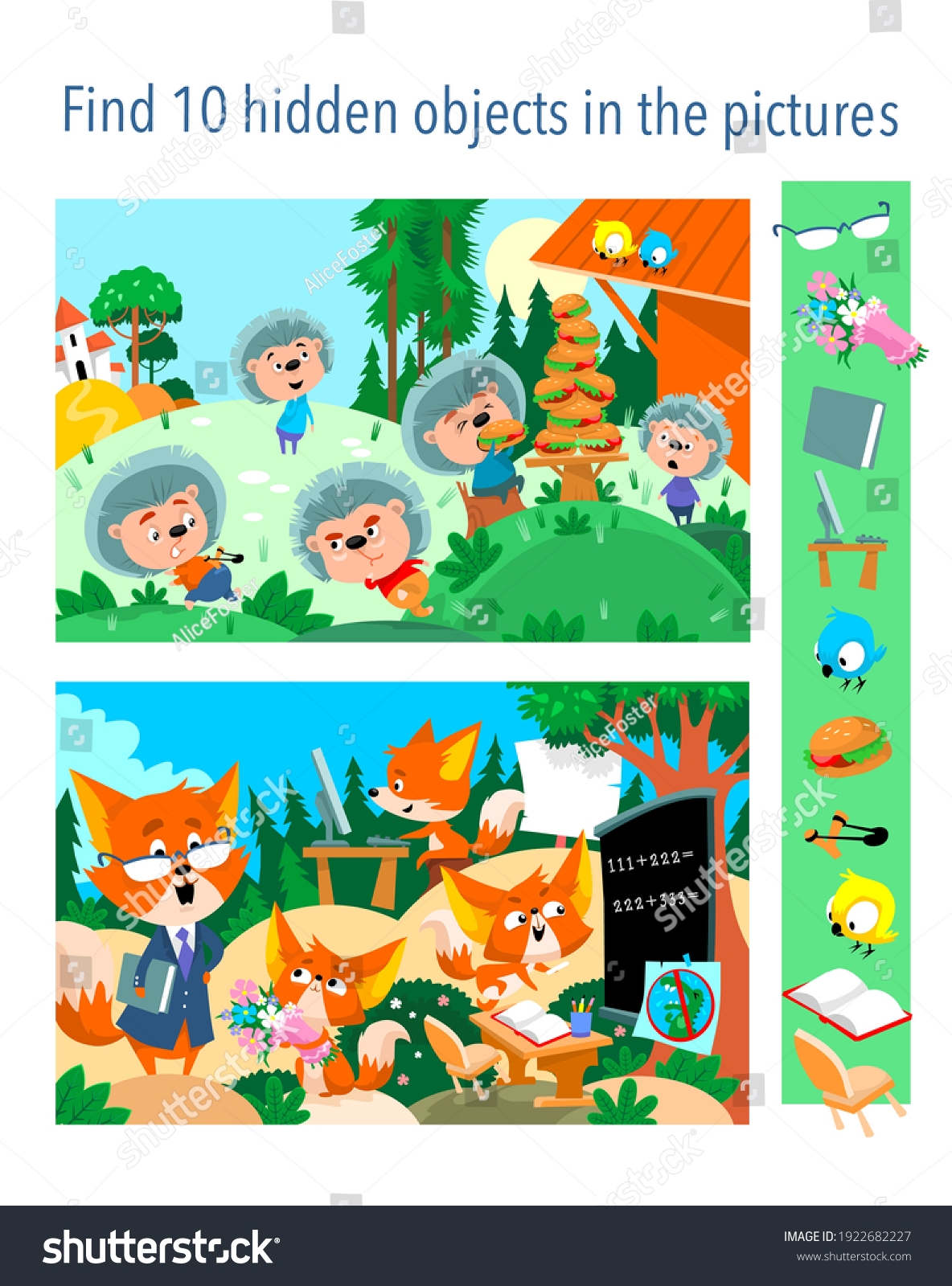 Find 10 Hidden Objects Pictures Vector Stock Vector Royalty Free 1922682227 Shutterstock