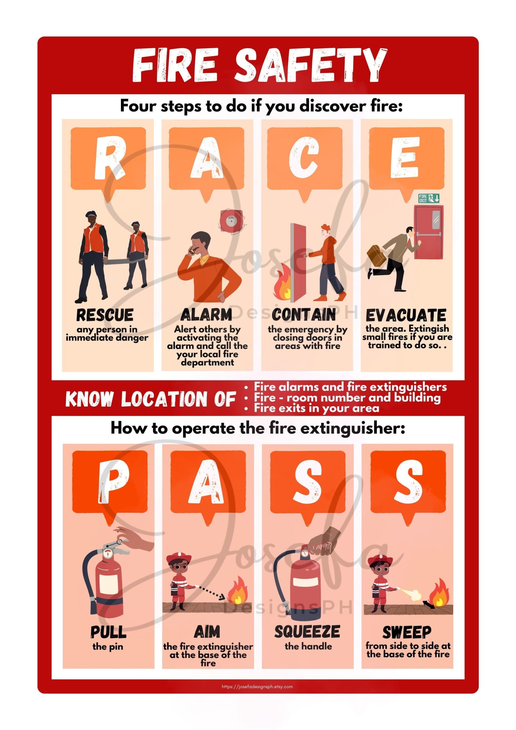 Fire Safety Poster With FREE Printable Race pass ID Card badge Design Etsy Sweden