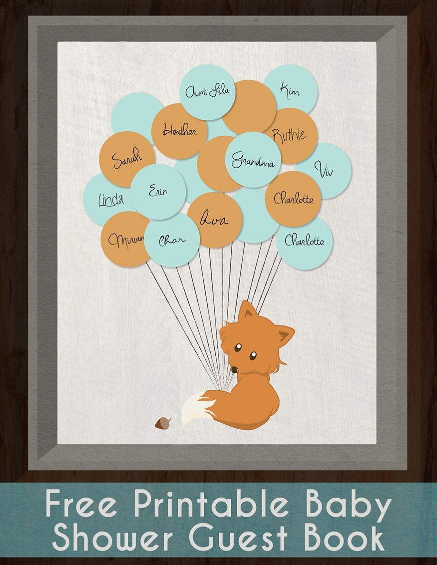 Fox Themed Baby Shower Guestbook Idea Free Printable The Eco Friendly Family