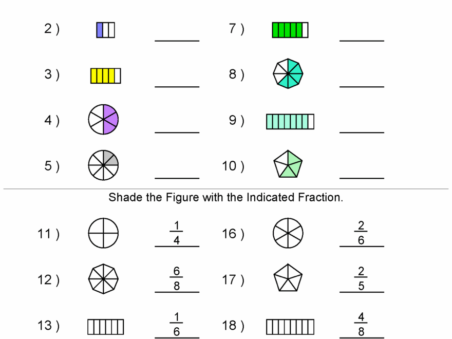 Fractions Worksheets Printable Fractions Worksheets For Teachers