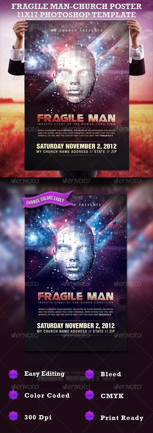 Fragile Man 11x17 Poster Template