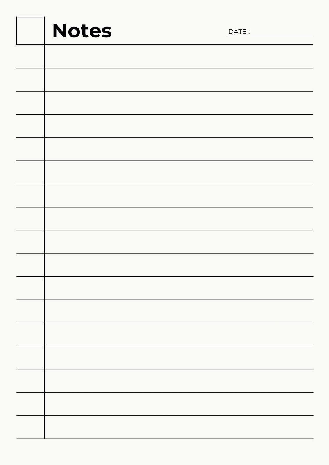 Free Printable Note Taking Templates