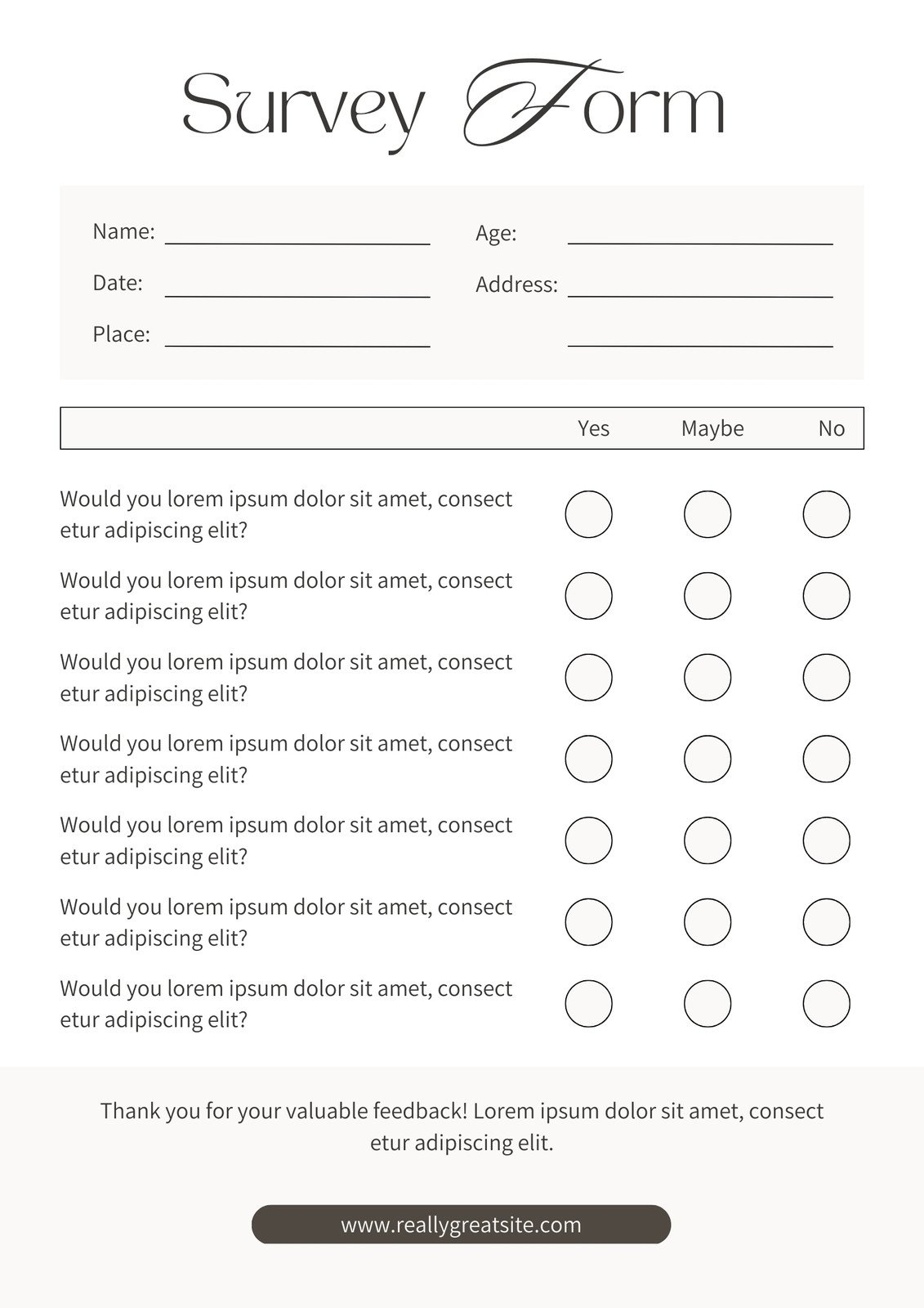 Free And Customizable Survey Templates Canva
