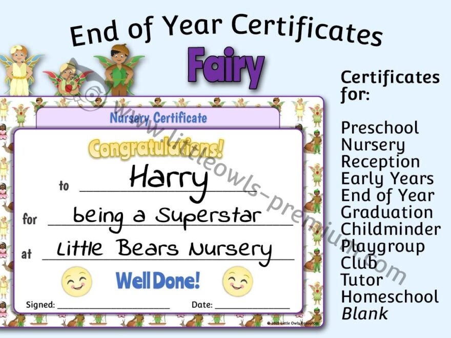 FREE And PREMIUM Certificates Early Years EYFS Editable Printable Resources Little Owls Resources Free And Premium Early Years Printables