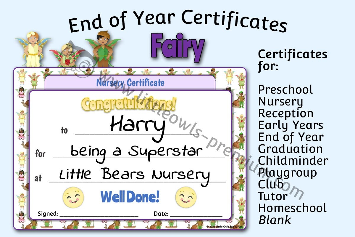 FREE And PREMIUM Certificates Early Years EYFS Editable Printable Resources Little Owls Resources Free And Premium Early Years Printables