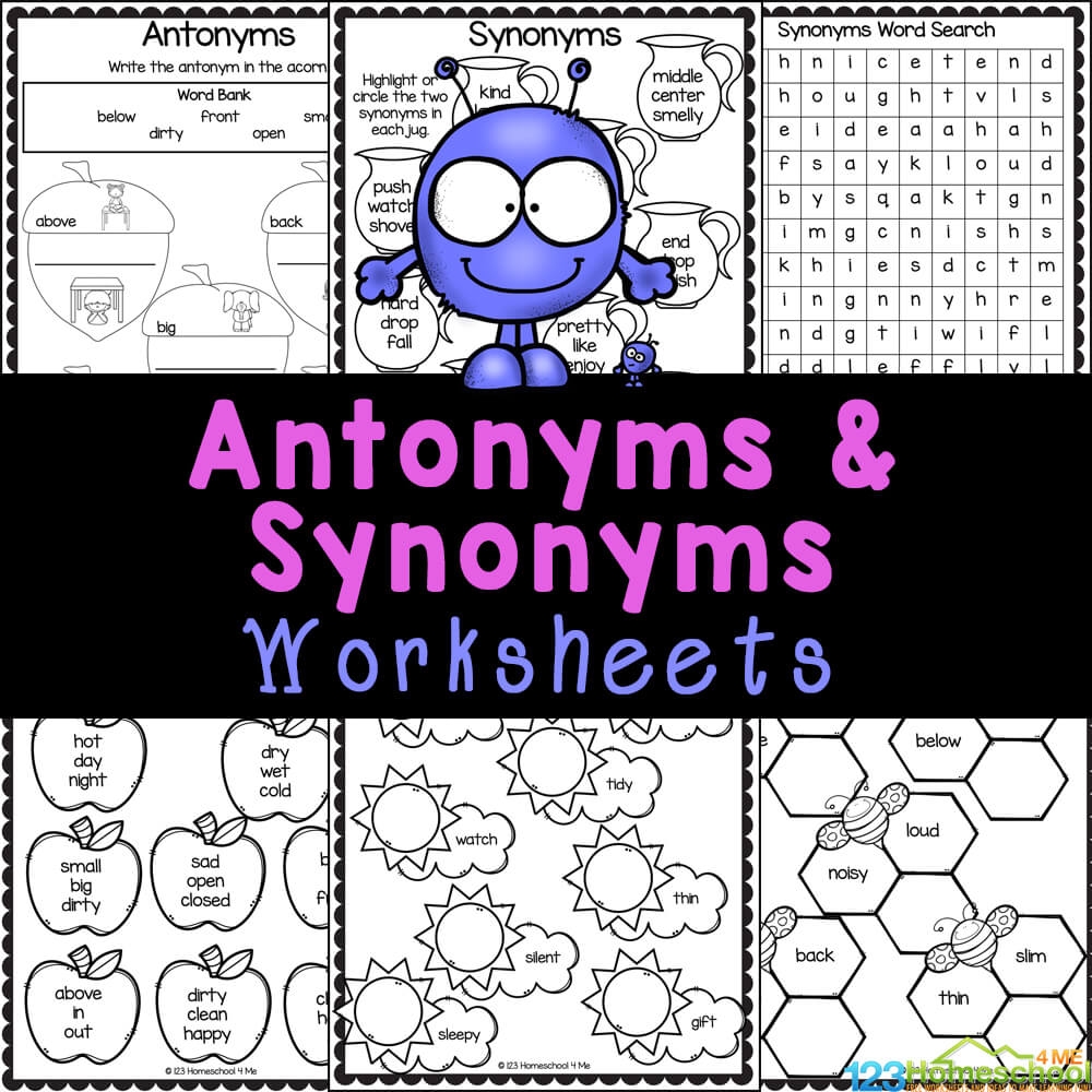 FREE Antonyms And Synonyms Worksheets