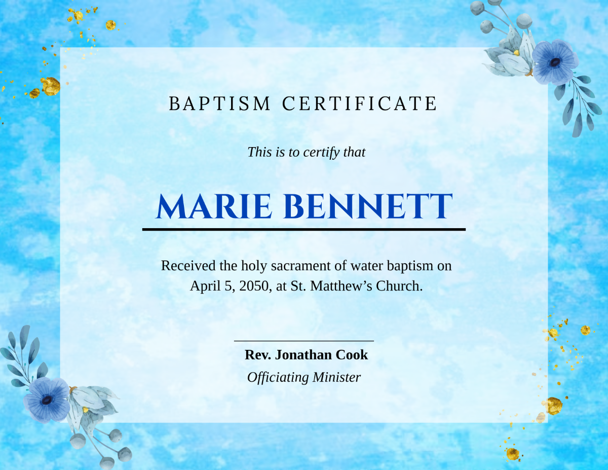 Avery Free Printable Christening Certificate For Non-Denominational