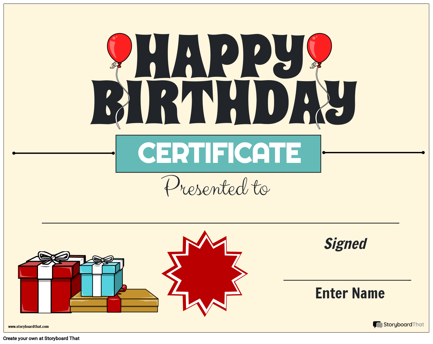 Free Birthday Certificate Templates Storyboard That Free Birthday Certificate Templates Storyboard That