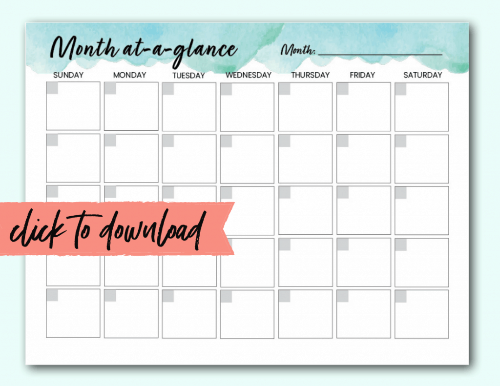 Free Blank Monthly Calendar Template PDF The Incremental Mama