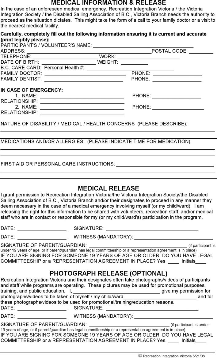 Free British Columbia Medical Information Release Form PDF 244KB 3 Page s Page 3