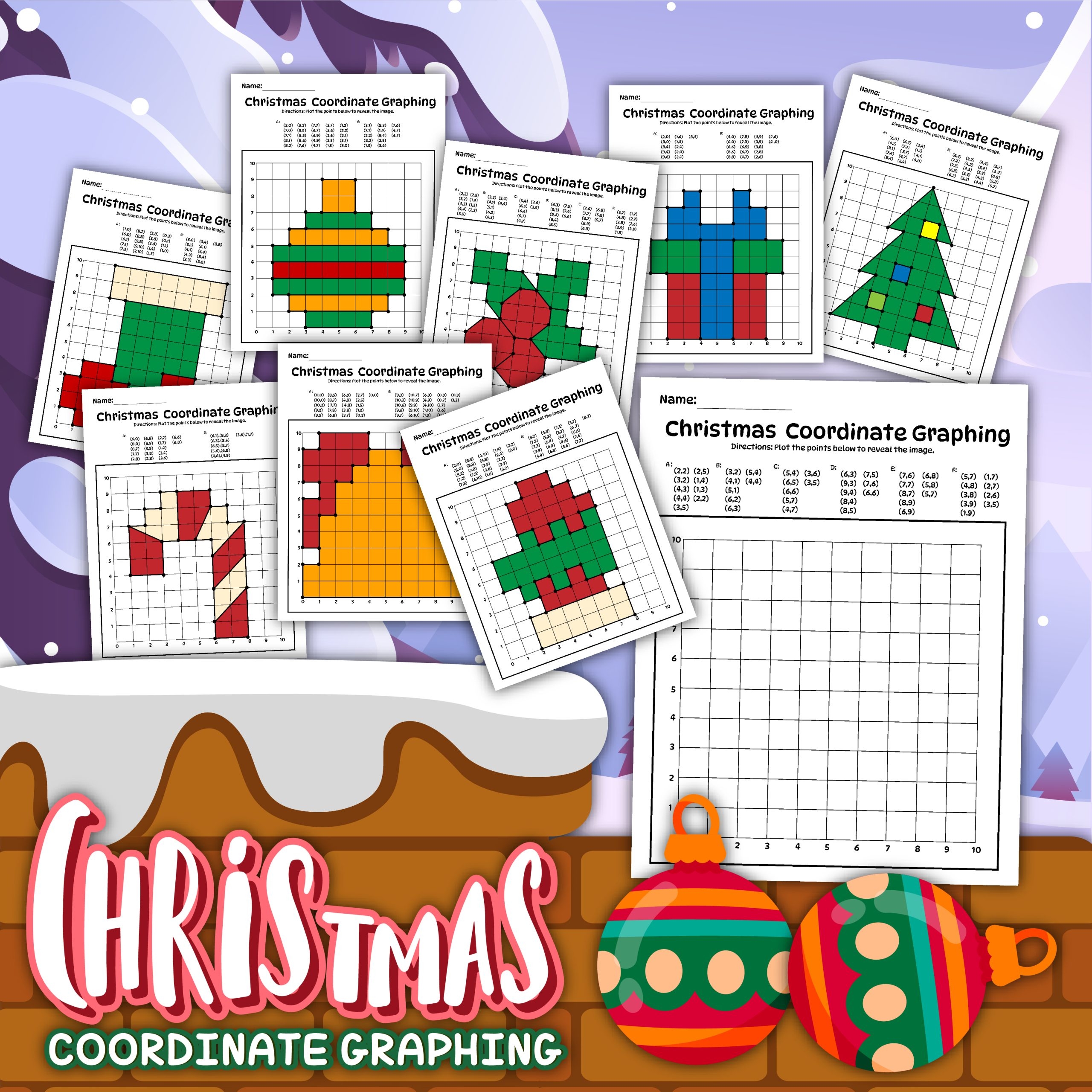 Free Christmas Coordinate Graphing Worksheets The Activity Mom
