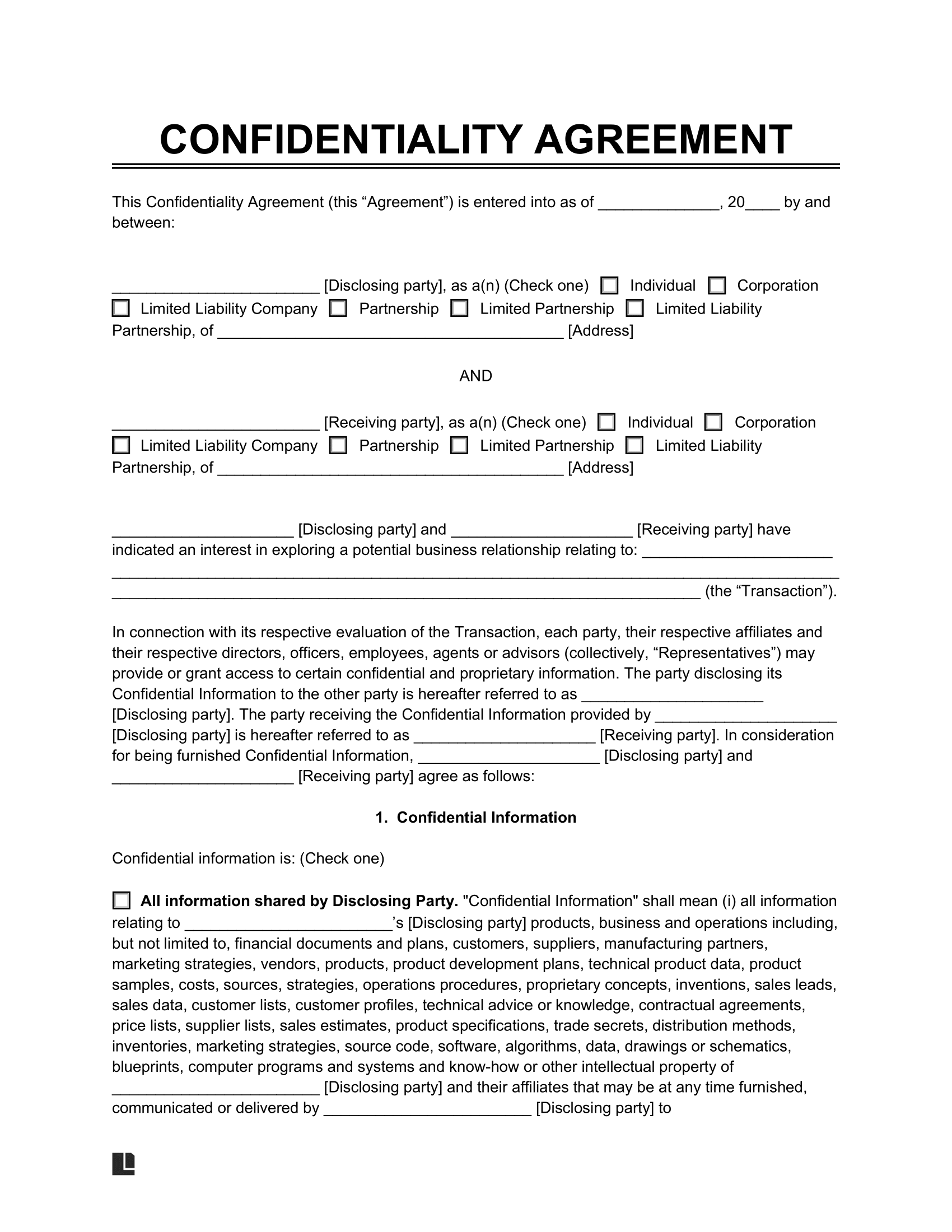 Free Confidentiality Agreement Template PDF Word Free Confidentiality Agreement Template PDF Word