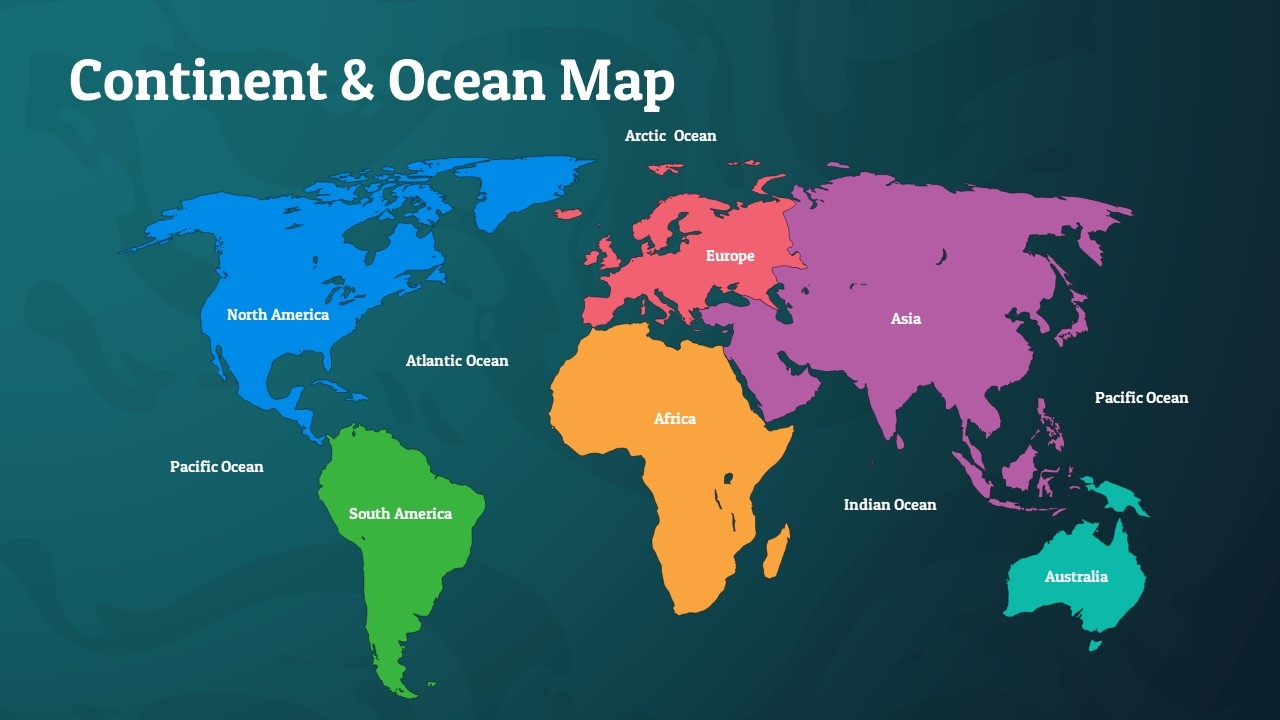 Free Printable Map Of The Continents And Oceans