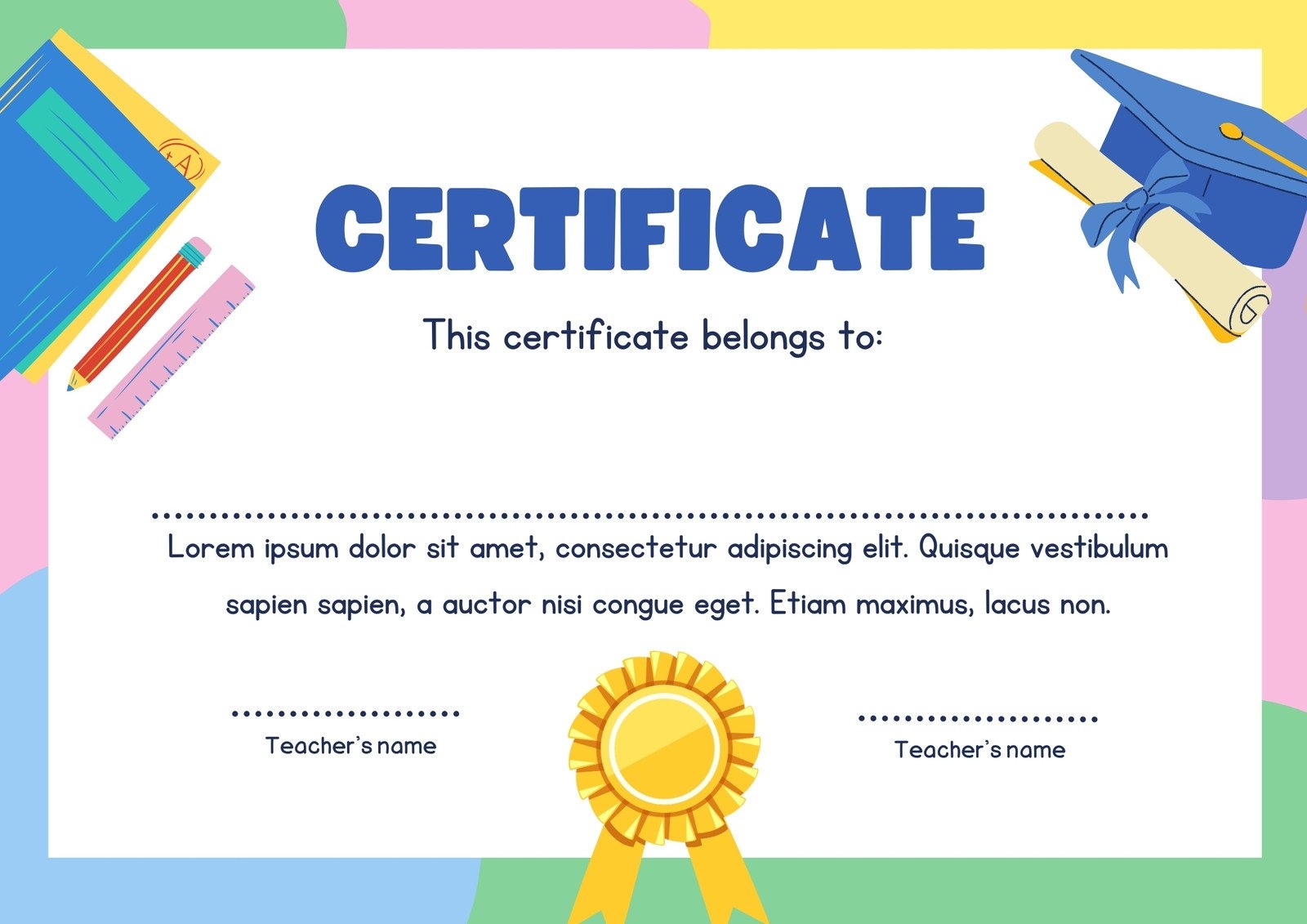 Free Custom Printable School Certificate Templates Canva