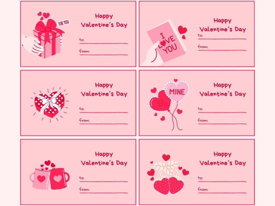 Free Custom Printable Valentines Day Tag Templates Canva
