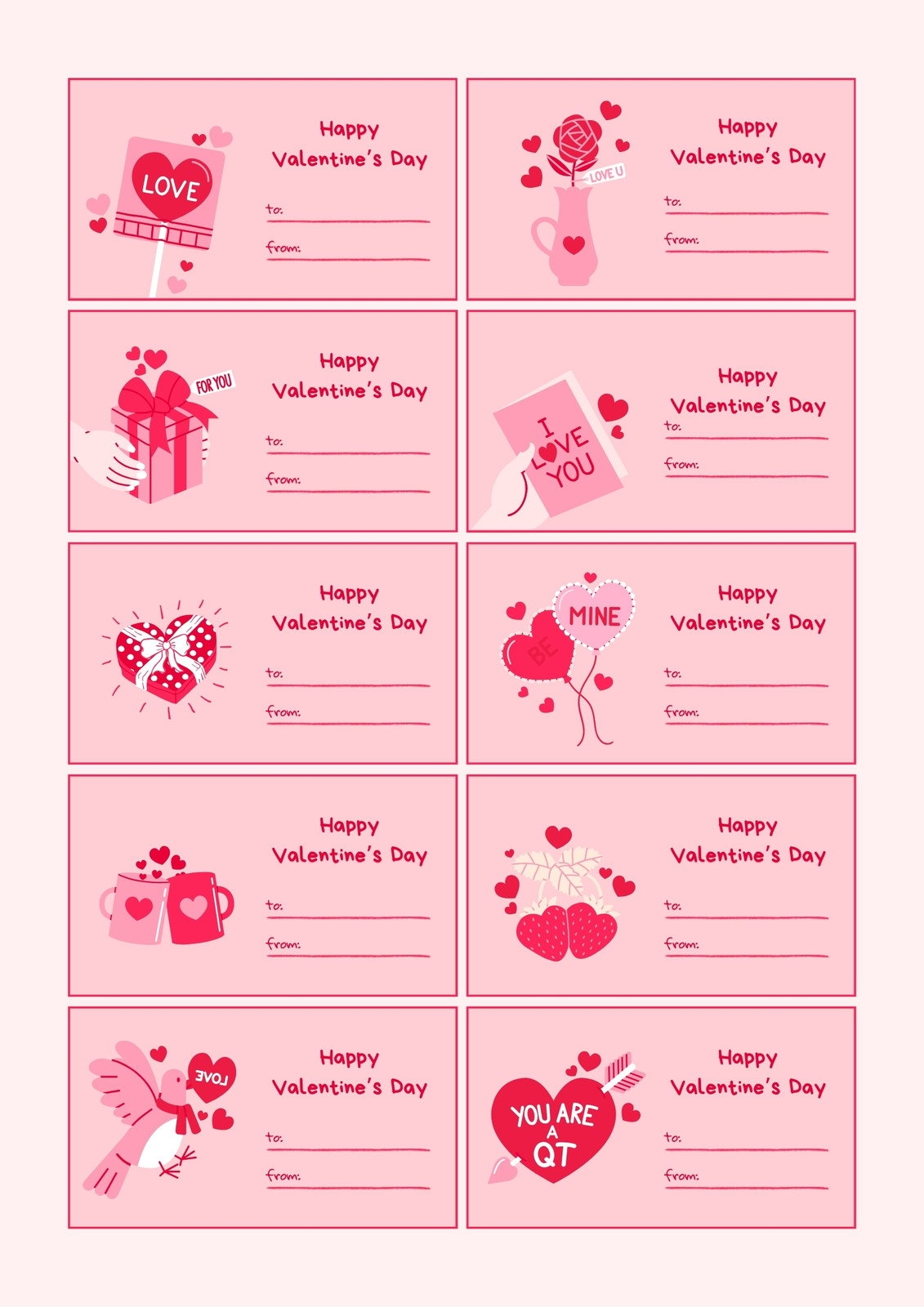 Free Custom Printable Valentines Day Tag Templates Canva