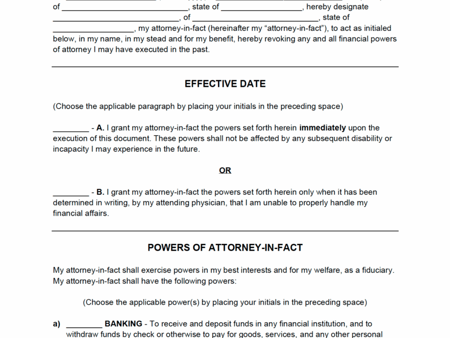 Free Durable Power Of Attorney Form PDF Word