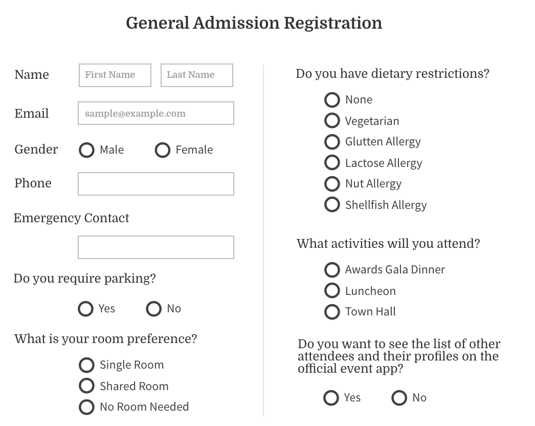 Create A Registration Form Printable