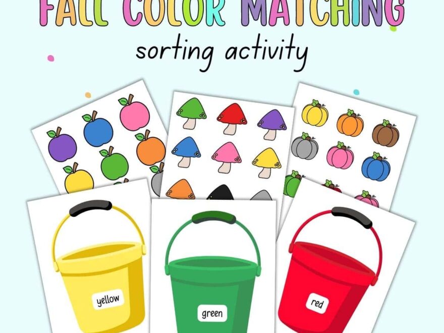 Free Fall Themed Color Matching Printable The Artisan Life
