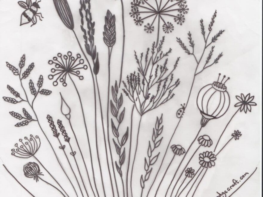 Free Floral Meadow Embroidery Pattern HodgePodgeCraft