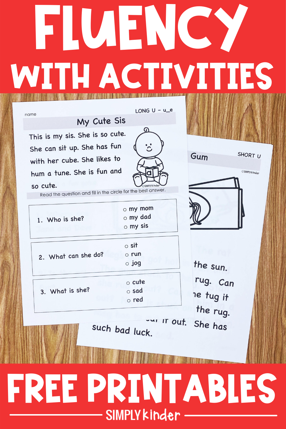 Free Fluency Passages For Kindergarten Simply Kinder