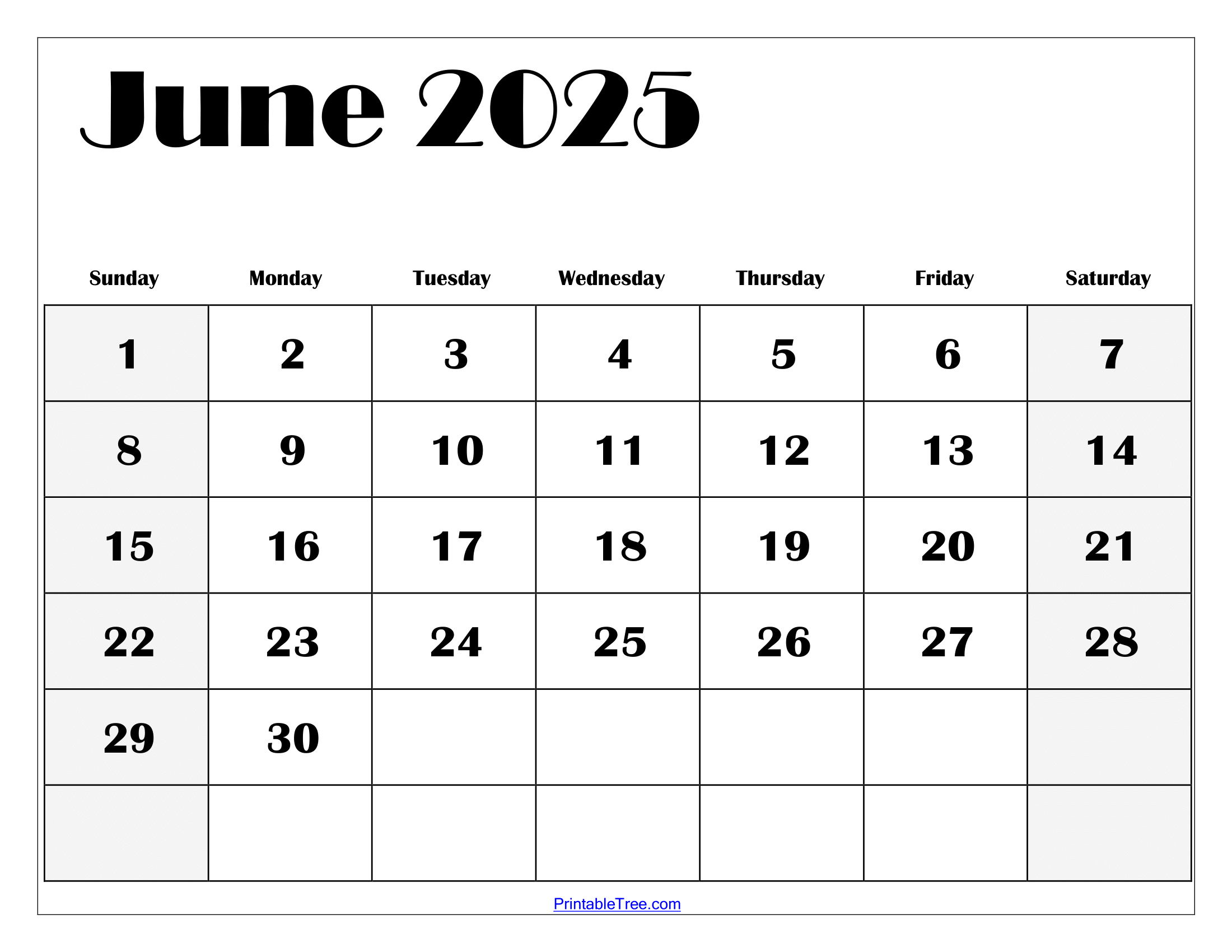 Printable Free June 2025 Calendar Printable Free June 2025 Calendar
